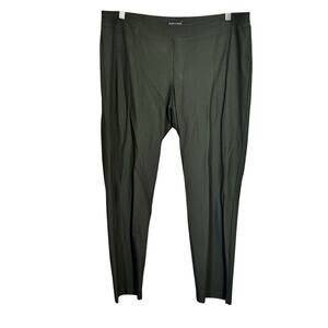 Eileen Fisher Tapered Olive Green Ankle Pants Size Large Minimalist Office Wear